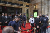 People protest outside fundraiser for the Manhattan Institute at Cipriani 42nd Street