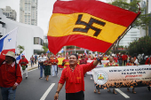 Panameños protestan contra la ley del seguro social y el acuerdo de seguridad con Estados Unidos