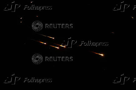 Missiles launched from Iran are seen from Tubas