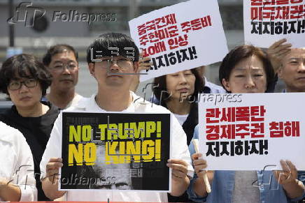 Protest in Seoul against US President Trump's policy on South Korea