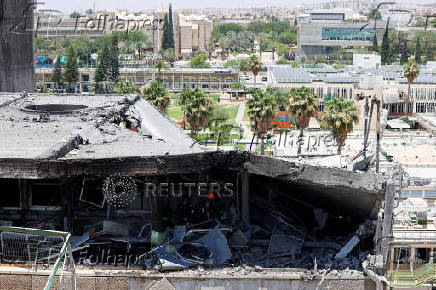 Aftermath of a missile strike from Iran on Israel, at Soroka Medical Center, in Beersheba