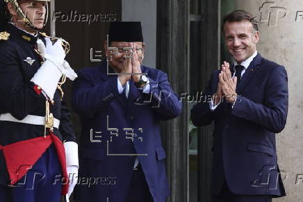 French President Macron meets Indonesian President Subianto