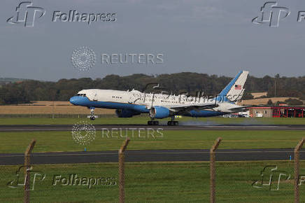U.S. Vice President JD Vance arrives at Prestwick Glasgow Airport