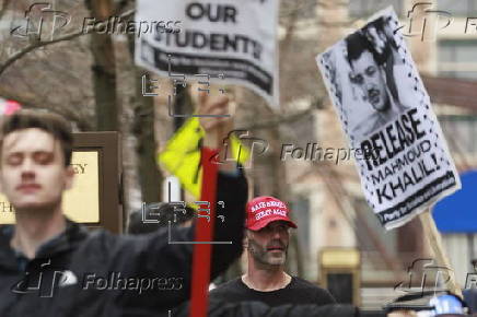 Attorneys for Tufts student Ozturk at federal courthouse in Boston