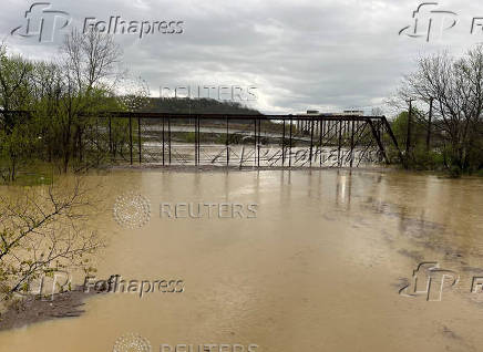 A view shows a flooded area, in Frankfort