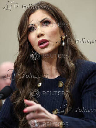 Secretary of Homeland Security Kristi Noem testifes on Capitol Hill in Washington