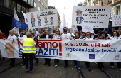 Teachers and education workers rally for reforms in Zagreb, Croatia