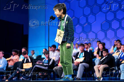Student spellers compete in the annual Scripps National Spelling Bee