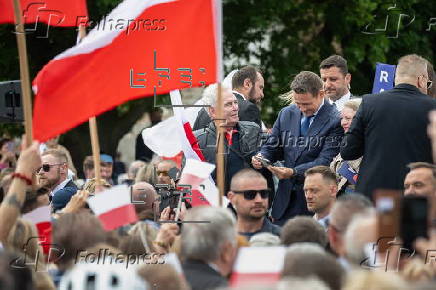 Presidential candidate Rafal Trzaskowskis campaigns in in Wloclawek