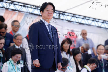 Taiwan President Lai Ching-te attends the coast guard annual drill in Kaohsiung