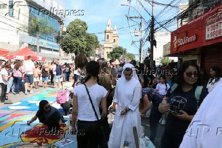 Tapete de sal no feriado corpus christi no rio