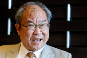 George Kao, Chairman of Taiwan's China Airlines speaks to Reuters in Taoyuan