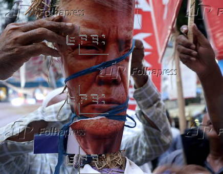 Left parties protest against US president, outside US embassy in Kolkata