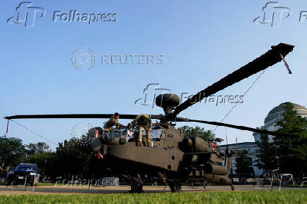 Military helicopters to be used in the U.S. Army's 250th Birthday Celebration and Parade on the National Mall