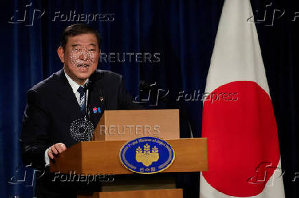 Japanese PM Ishiba holds press conference after G7 Summit, in Calgary