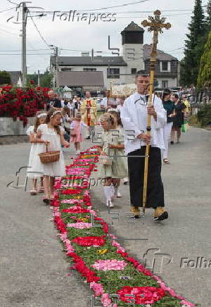 A traditional Corpus Christi procession in Klucz