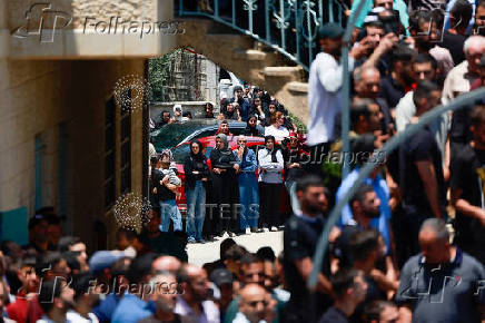 Funeral of Palestinian boy Ammar Hamayil, who was killed by Israeli forces in Kafer Malik village on Monday, near Ramallah