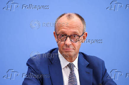 German Chancellor Merz holds press conference in Berlin