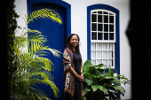 Retrato da escritora americana Saidiya Hartman na Flip