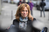 Deputy leader of the Christian Democratic Union (CDU), Karin Prien, arrives for coalition talks in Berlin