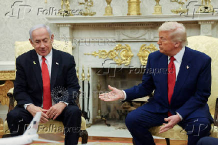 FILE PHOTO: U.S. President Trump meets Israeli PM Netanyahu in Washington