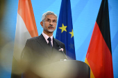 German Foreign Minister Wadephul and Indian Foreign Minister Jaishankar speak to the media,  in Berlin