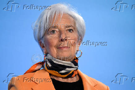 FILE PHOTO: ECB President Christine Lagarde addresses the media in Frankfurt