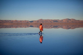 Atardecer en el salar de Uyuni