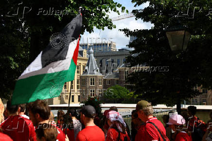 Protest against conditions in Gaza, demanding that the caretaker government impose sanctions against Israel, in The Hague