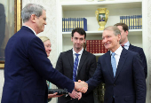 Swearing-in ceremony for the Chairman of the Securities and Exchange Commission (SEC) Paul Atkins at the White House in Washington
