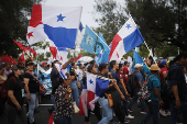 Panameños protestan contra la ley del seguro social y el acuerdo de seguridad con Estados Unidos