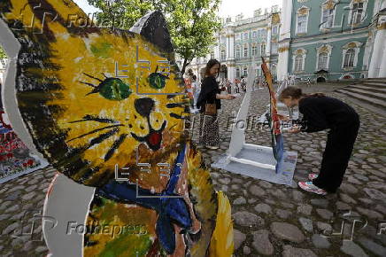 Hermitage Cat Day celebration in St. Petersburg