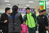Bolivian soccer team back home after being held unexpectedly in Venezuela, in El Alto
