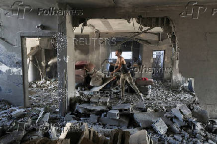 Aftermath of an Israeli strike Shati (Beach) refugee camp, in Gaza City