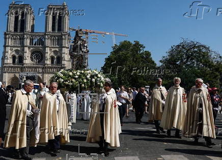 Feast of the Assumption procession at Notre Dame Cathedral