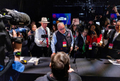 Canadian main political parties attend televised English language debate in Montreal