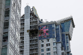 Aftermath of a Russian drone attack in Kyiv