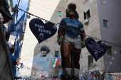 Inauguration of statue dedicated to Diego Armando Maradona in Naples