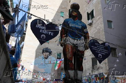 Inauguration of statue dedicated to Diego Armando Maradona in Naples