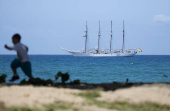 El Juan Sebastián Elcano sale de Santo Domingo con la princesa Leonor rumbo a Nueva York