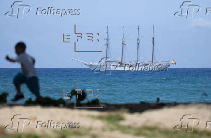 El Juan Sebastián Elcano sale de Santo Domingo con la princesa Leonor rumbo a Nueva York
