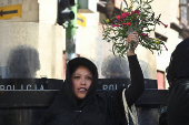 Evo Morales supporters march in mourning amid economic crisis, in La Paz