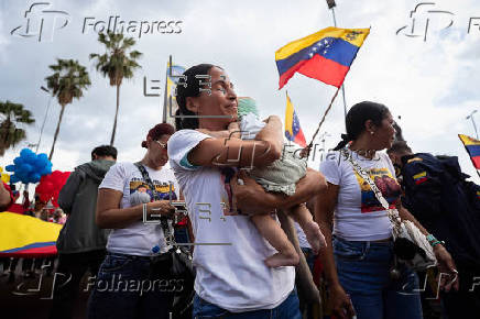 Manifestación en Caracas de apoyo a hijos de migrantes venezolanos deportados