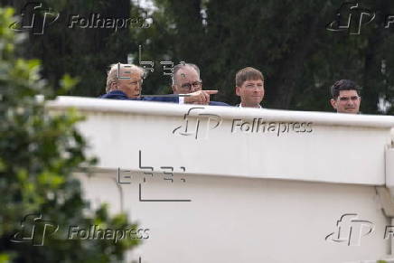 US President Donald J. Trump tours the roof at the White House