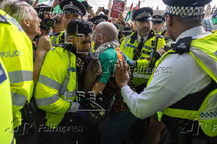 UK police make arrests at rally against Palestine Action ban