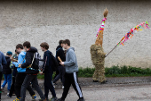 Easter celebration of 'Marching Judas' in Czech village of Stradoun