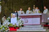 Archbishop Francisco Escalante Molina attends a memorial Mass for late Pope Francis in Tokyo