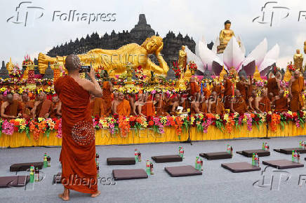 Vesak Day at the Borobudur temple in Magelang, Central Java