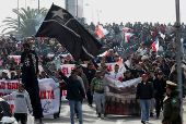 Protest against a law that would increase quotas for industrial fishing companies, in Valparaiso