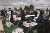 Ukraine bids farewell to three children killed in Russian attack in Zhytomyr region
